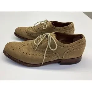 Grenson Shoes Grenson Tan Suede Wingtip Brogues Mens Size
